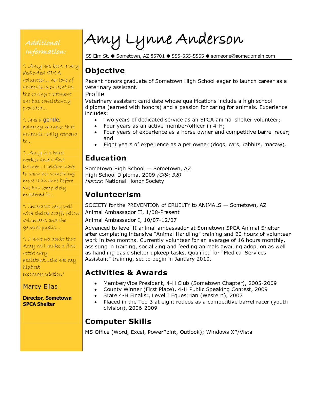 Student chef resume examples